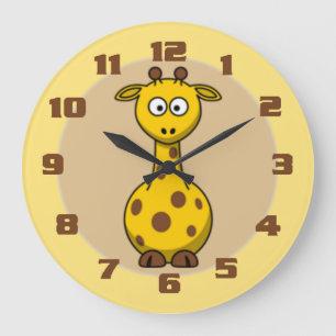 Cute Giraffe Nursery Large Clock