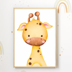 Cute Giraffe Nursery Poster Kids Room Decor