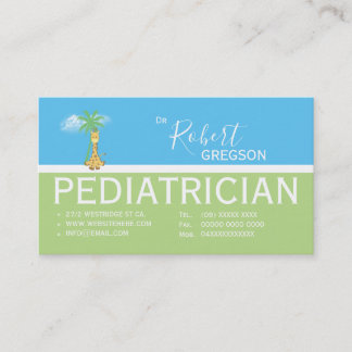 Cute Giraffe Paediatrician Appointment Card
