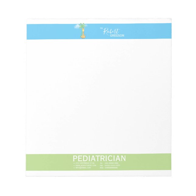 Cute Giraffe Paediatrician / Paediatrician Notepad (Front)