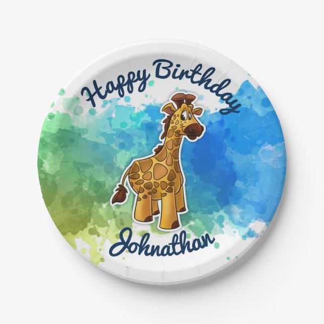 Cute Giraffe Party Plates (Front)