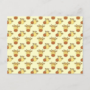 Cute Giraffe Pattern. Cartoon Animals. Postcard