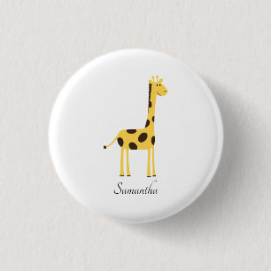 Cute Giraffe Personalised 3 Cm Round Badge