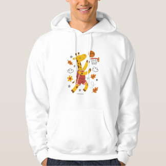 Cute Giraffe Playing Basketball Cartoon Hoodie