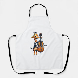 Cute Giraffe Playing Cello Giraffes Musician Music Apron