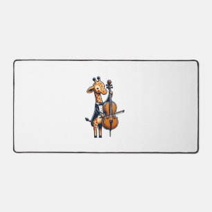 Cute Giraffe Playing Cello Giraffes Musician Music Desk Mat