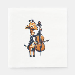 Cute Giraffe Playing Cello Giraffes Musician Music Napkin