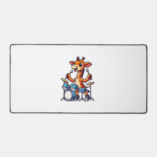 Cute Giraffe Playing Drums Giraffes Drummer Music Desk Mat