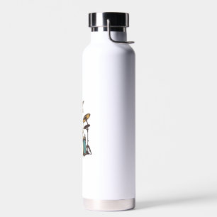 Cute Giraffe Playing Drums Giraffes Drummer Music Water Bottle