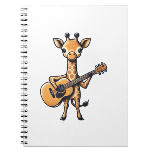 Cute Giraffe Playing Guitar Giraffes Musician Musi Notebook