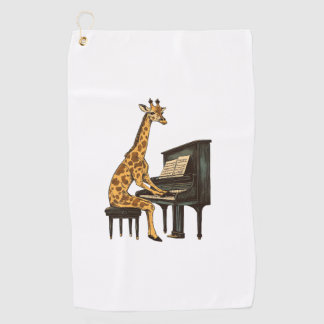 Cute Giraffe Playing Piano Giraffes Musician Music Golf Towel