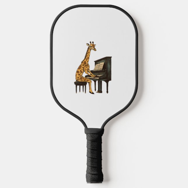 Cute Giraffe Playing Piano Giraffes Musician Music Pickleball Paddle (Front)