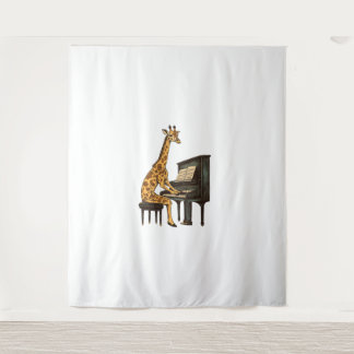 Cute Giraffe Playing Piano Giraffes Musician Music Tapestry