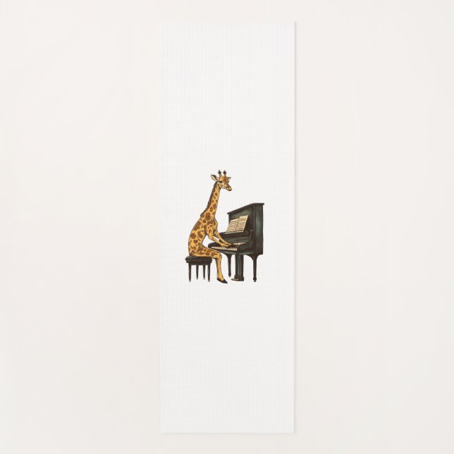 Cute Giraffe Playing Piano Giraffes Musician Music Yoga Mat (Front)