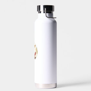 Cute Giraffe Reading Book With Leaves Illustration Water Bottle