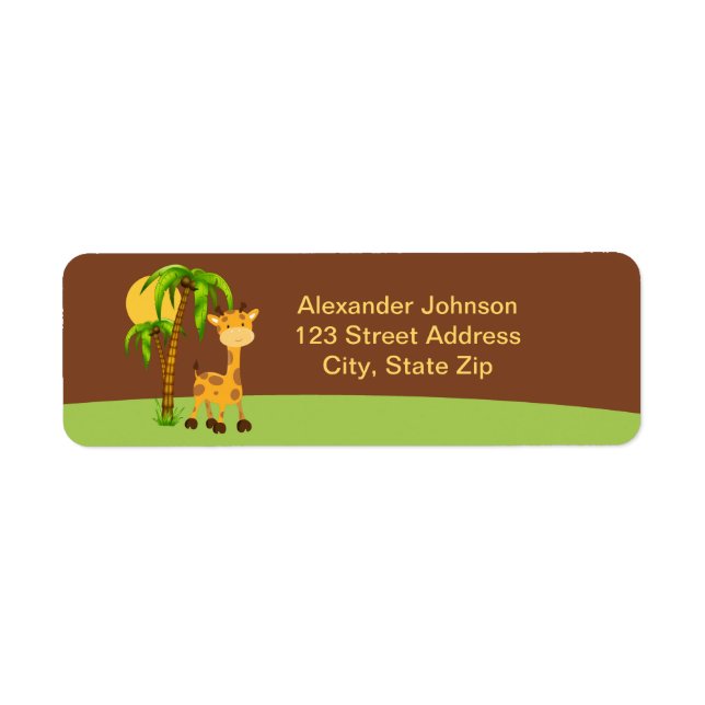 Cute Giraffe Return Address Labe Label (Front)