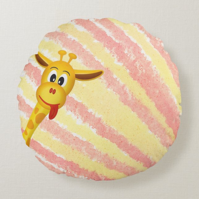 Cute Giraffe Round Cushion (Front)