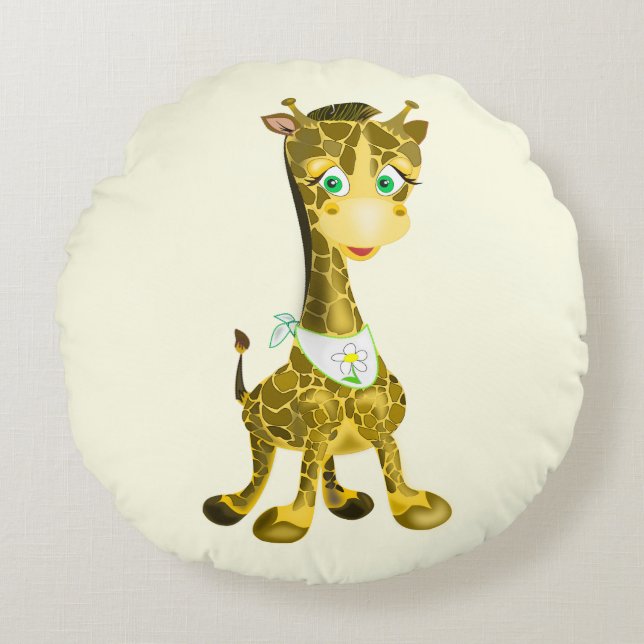 Cute Giraffe Round Pillow (Front)