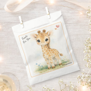Cute Giraffe Safari Tall Little Wonder Baby Shower Favour Bag