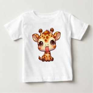 Cute Giraffe Sticking its Tongue Baby T-Shirt