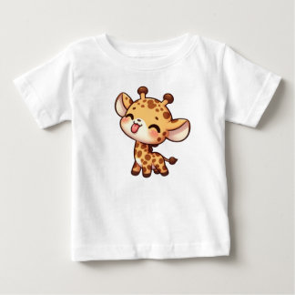 Cute Giraffe Sticking its Tongue Baby T-Shirt