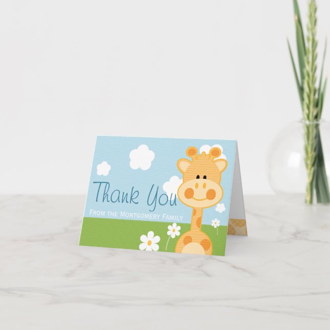 CUTE GIRAFFE THANK YOU CARD (Front)