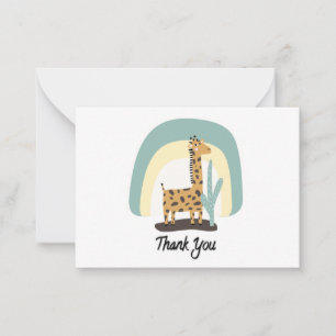 Cute Giraffe Thank You Card
