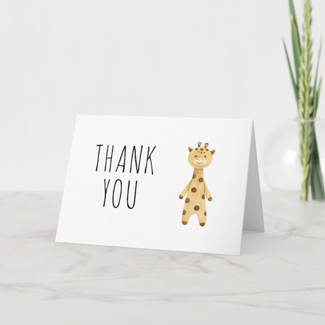 Cute giraffe  thank you card (Front)