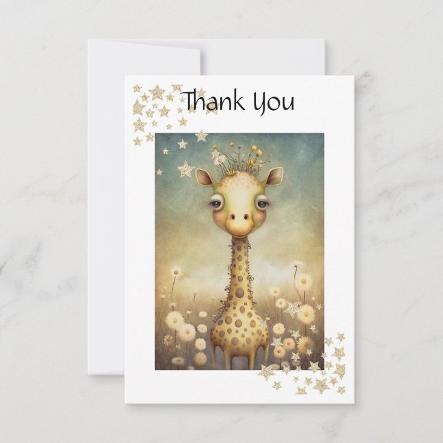 Cute Giraffe Thank You Card (Front)