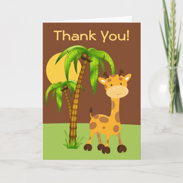 Cute Giraffe Thank You Card (Front)