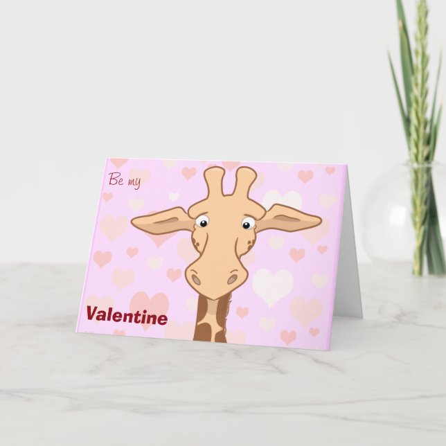 Cute Giraffe Valentine Card (Front)