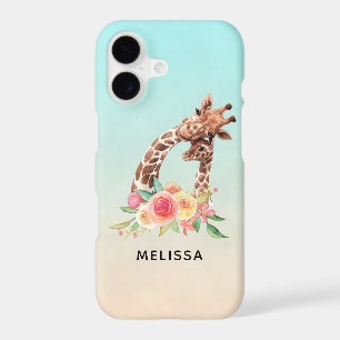 Cute Giraffe Watercolor Mum & Baby