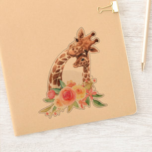 Cute Giraffe Watercolor Mum & Baby