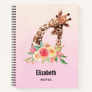 Cute Giraffe Watercolor Mum & Baby Notebook