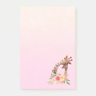 Cute Giraffe Watercolor Mum & Baby Post-it Notes