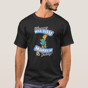 Cute Giraffe Wedding Offer Mummy Will You Marry My T-Shirt