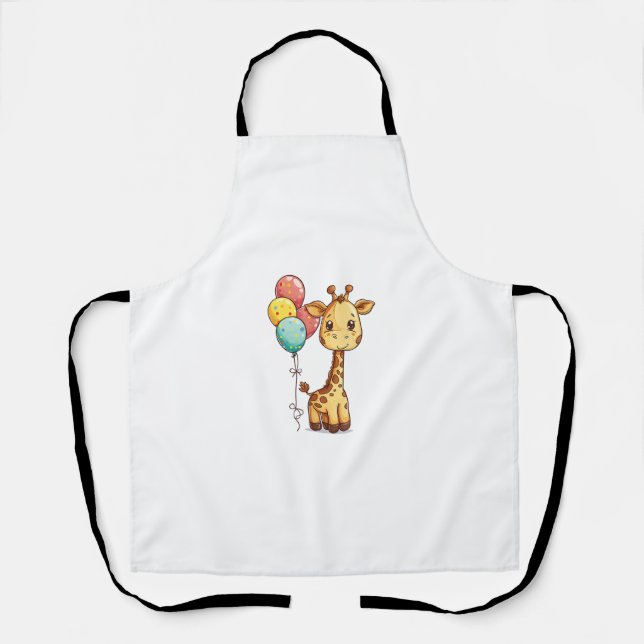 Cute Giraffe With Balloons  Apron (Front)