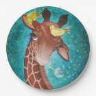 Cute Giraffe with Birds