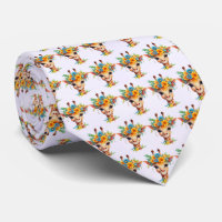 Cute Giraffe with Floral Crown Patterned