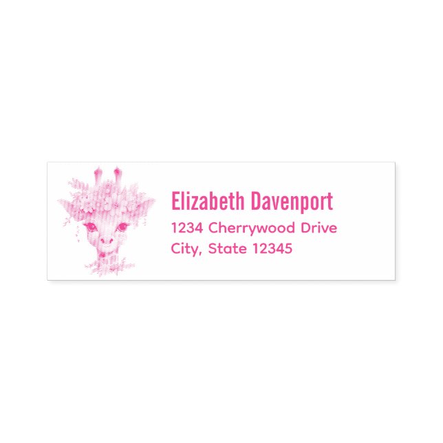 Cute Giraffe with Floral Crown Self-inking Stamp (Design)