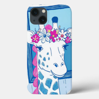 Cute giraffe with flowers pop art  iPhone 13 case