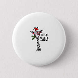 Cute Giraffe With Santa Hat Merry Xmas Giraffe Lov 6 Cm Round Badge