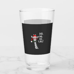 Cute Giraffe With Santa Hat Merry Xmas Giraffe Lov Glass