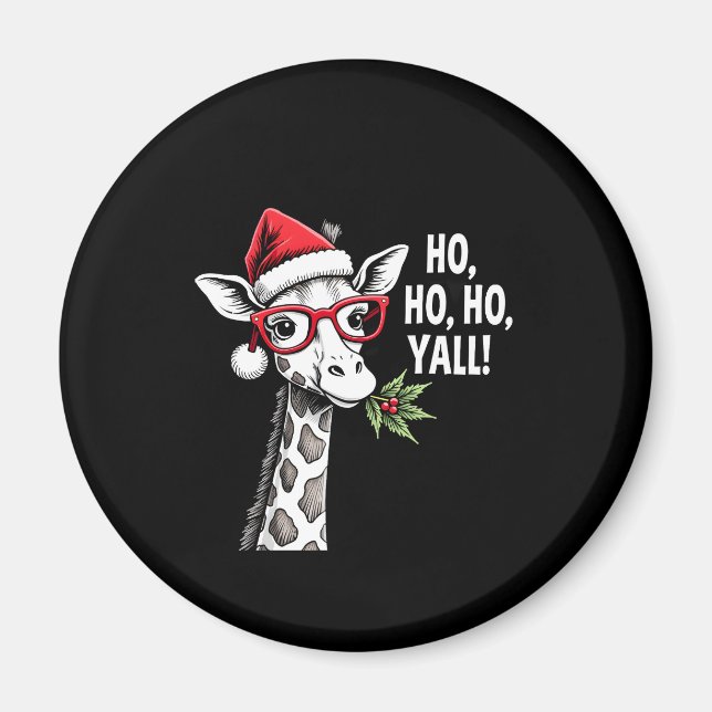 Cute Giraffe With Santa Hat Merry Xmas Giraffe Lov Magnet (Front)
