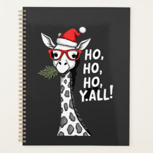 Cute Giraffe With Santa Hat Merry Xmas Giraffe Lov Planner