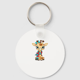 Cute Giraffe with Scarf Back to School Classic T-S Key Ring