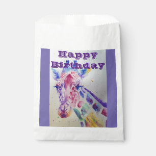 Cute Giraffe Zoo Animal Party Name Favour Bags