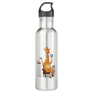Cute Giraffes, Books and Tea Gift 710 Ml Water Bottle