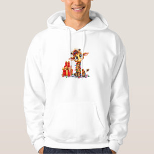 Cute Giraffes Christmas Lights Xmas Giraffe Hoodie