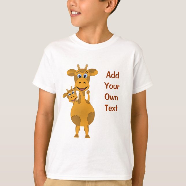 Cute Giraffes Customise T-Shirt (Front)